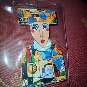 Colorful Abstract Art Brooch
